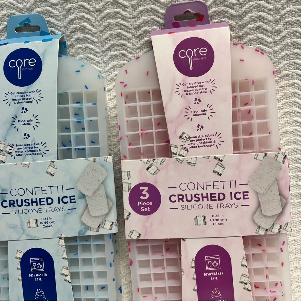 core kitchen / 2 3-piece sets of confetti silicone ice trays